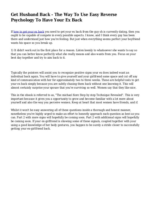 Dating ex husband psychology